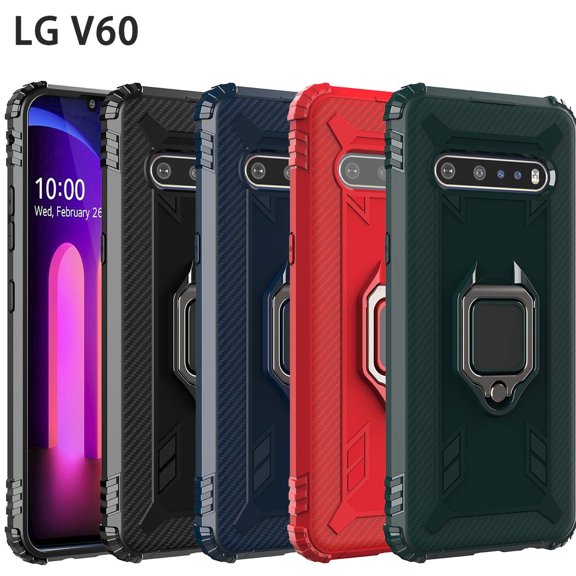 Amazon.co.jp: LG V60 ThinQ 5G L-51A 背面TPUケース リング付き LG